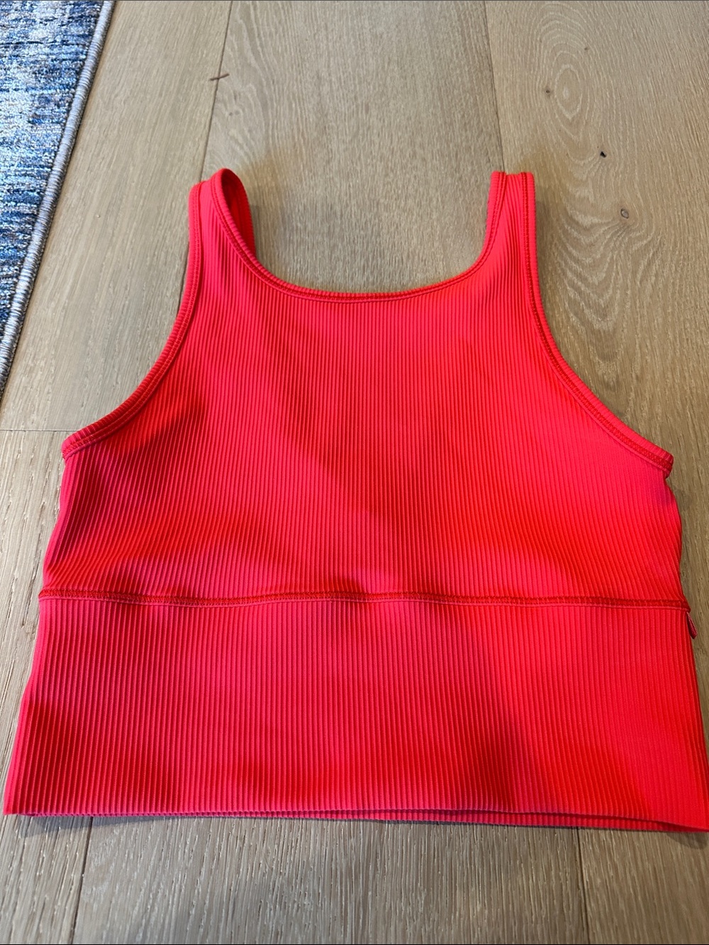 Lululemon Women’s Ribbed high neck/v-neck Red Crop Tank Top (universal)